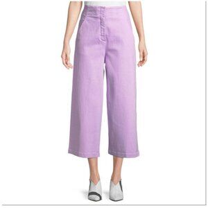 Tibi Lilac High Rise Wide-Leg  Cropped Jeans Purple Splash  Lilac jeans Women's